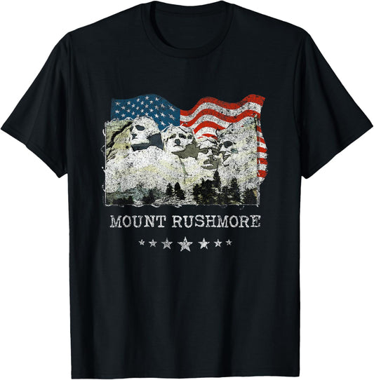 Mount Rushmore Flag Souvenirs T-Shirt Gift Tee
